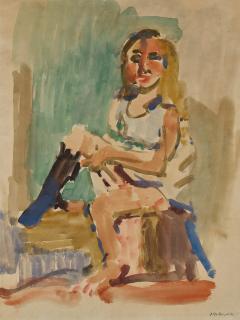 Oskar Kokoschka - Frau mit schwarzen Strümpfen