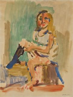 Oskar Kokoschka - Frau mit schwarzen Strümpfen