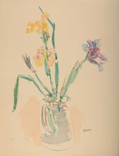 Oskar Kokoschka - Gelbe und violette Iris.