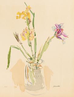 Oskar Kokoschka - Gelbe und violette Iris