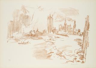 Oskar Kokoschka - House of Parliament I (Aus: London from the River Thames).