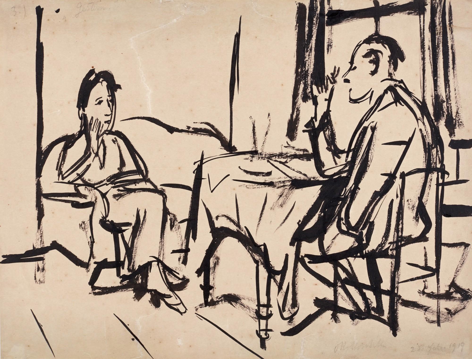 Oskar Kokoschka - Käthe Richter und Walter Wasenclever (Käthe Richter and Walter Wasenclever)