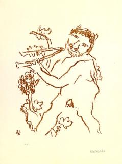 Oskar Kokoschka - Pan mit Panflöte