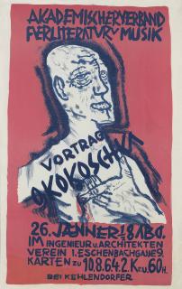 Oskar Kokoschka - Selbstbildnis, Hand Auf Der Brust (Wingler & Welz 33)