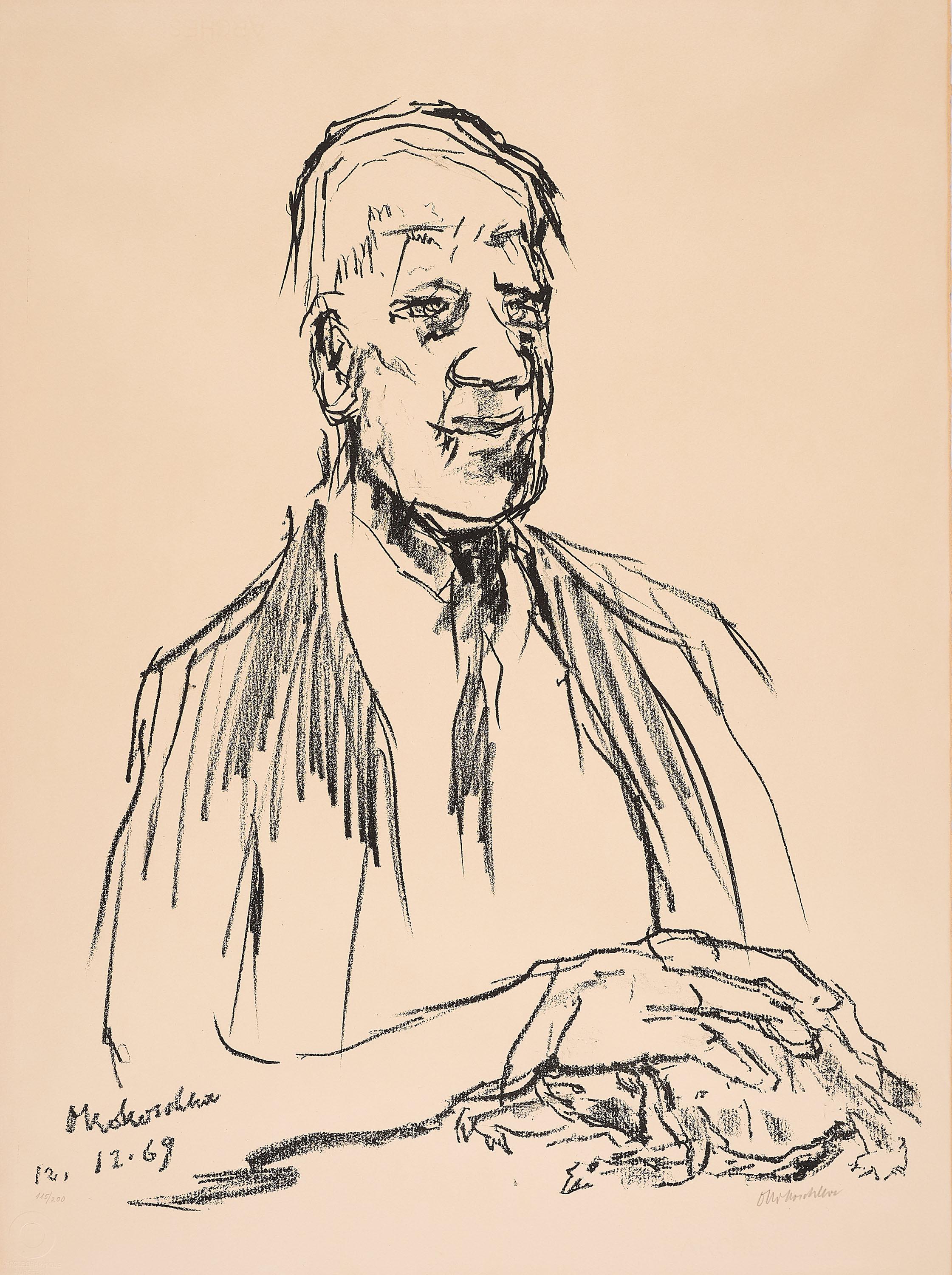 Oskar Kokoschka - Selbstbildnis mit Schildkröte.