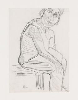 Oskar Kokoschka - Sitzender weiblicher Akt