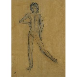 Oskar Kokoschka - Stehender Knabenakt (Savoyardenknabe) (Standing Male Nude (Savoyard Boy))