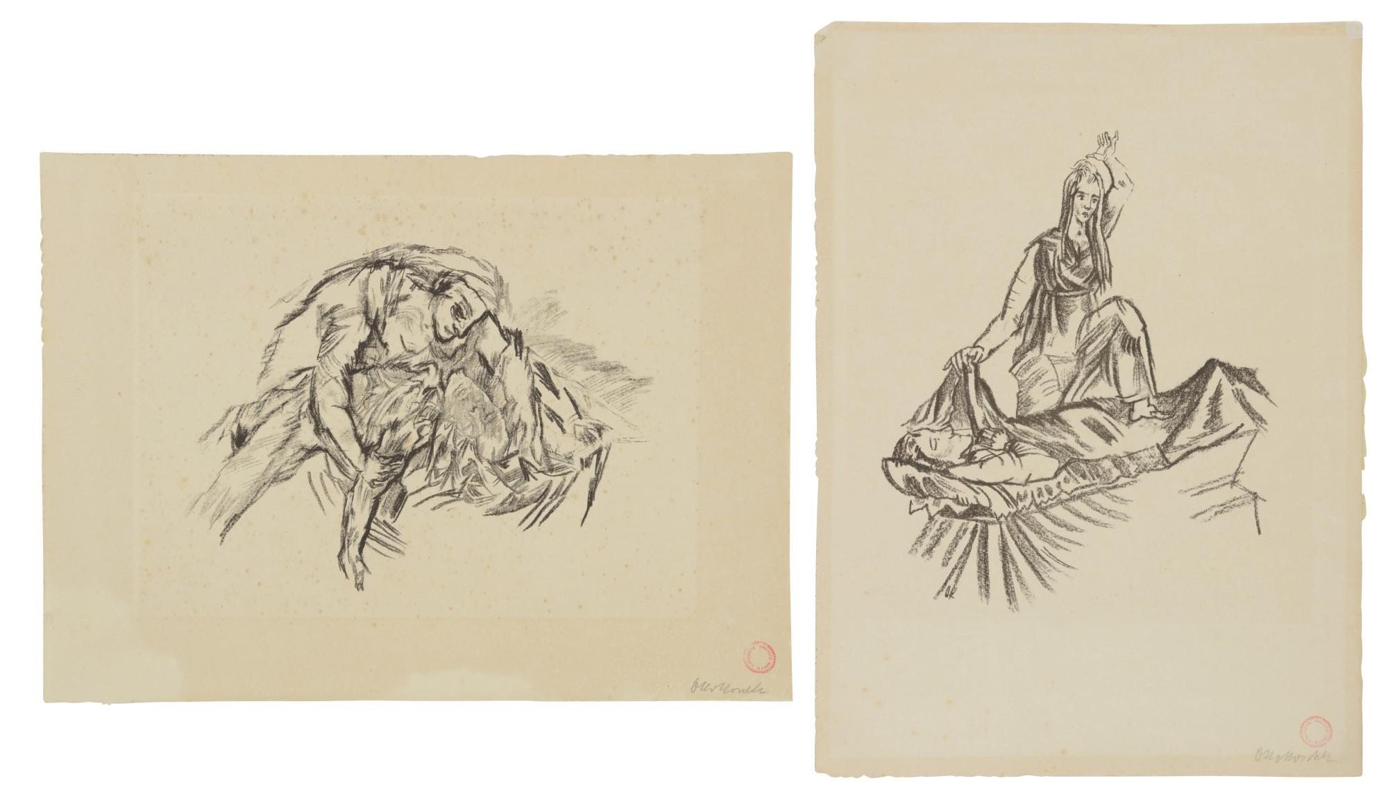 Oskar Kokoschka - Weib Über Schemen Gebeugt; And Das Weib (Wingler/Welz 52 & 53)