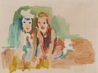 Oskar Kokoschka - Zwei Kinder (zwei Mädchen)