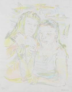 Oskar Kokoschka - Zwei Mädchen mit Taube