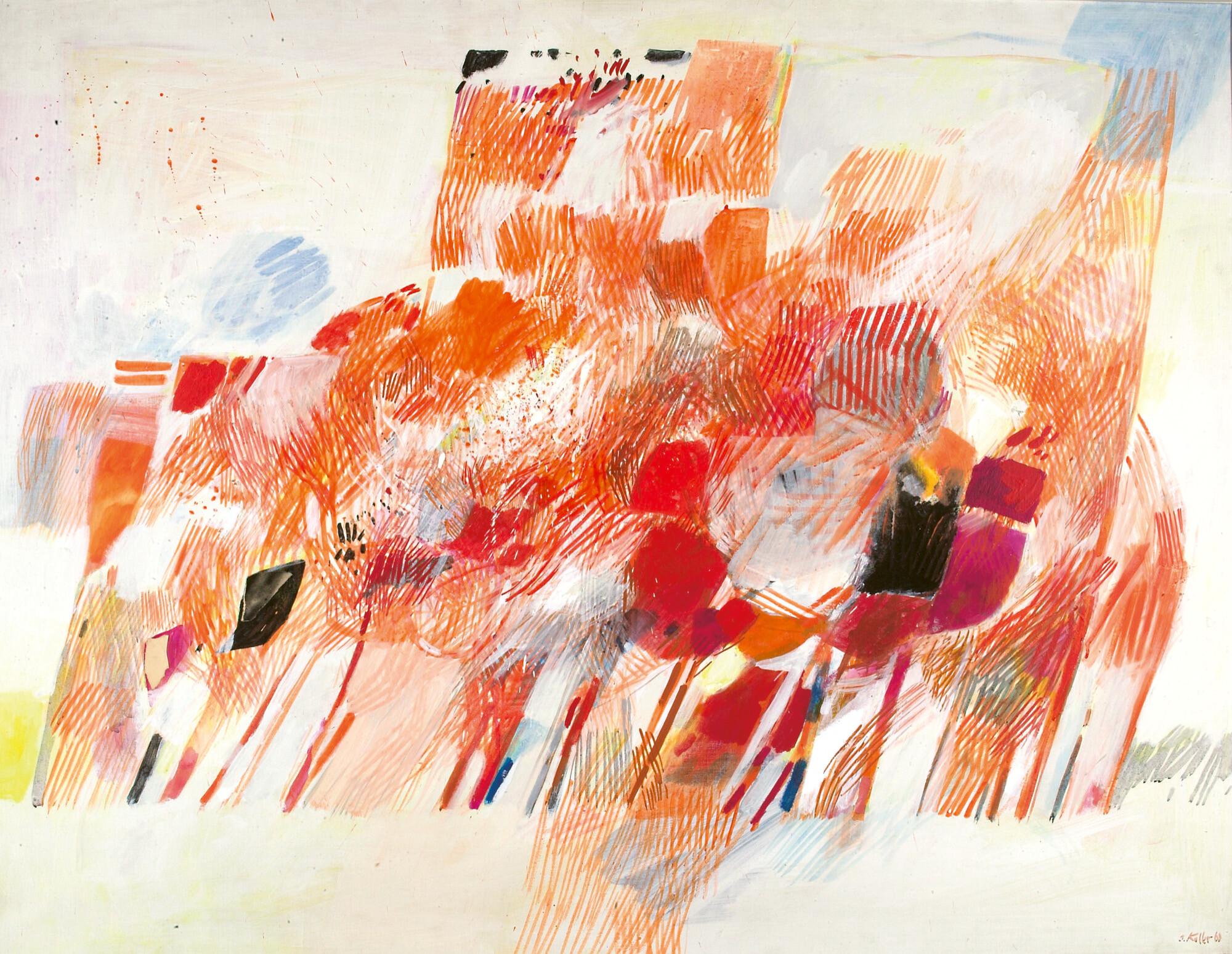 Oskar Koller - Linien und Felder (Rot).