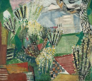 Oskar Moll - Häuser und Obstbäume