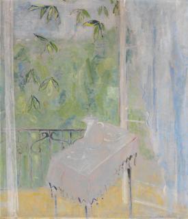 Oskar Moll - Kaffeetisch auf dem Balkon