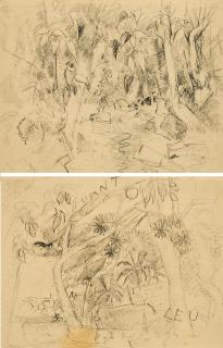 Oskar Moll - Konvolut von 2 Papierarbeiten.