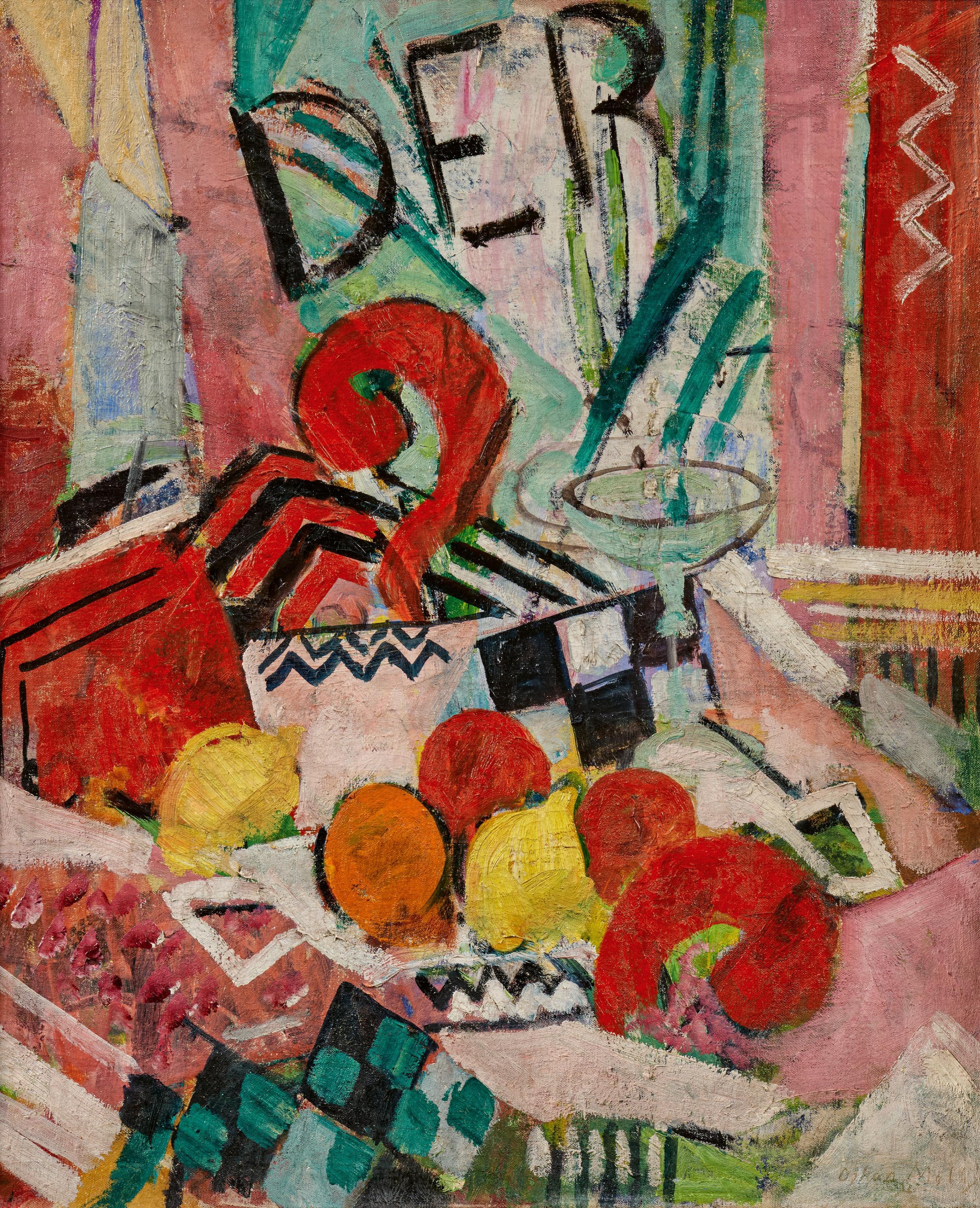 Oskar Moll - Stillleben DER (Komposition DER und Fragezeichen).