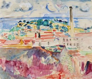 Oskar Moll - Südliche Landschaft Mit Industrie (Southern Landscape With Factory Building)