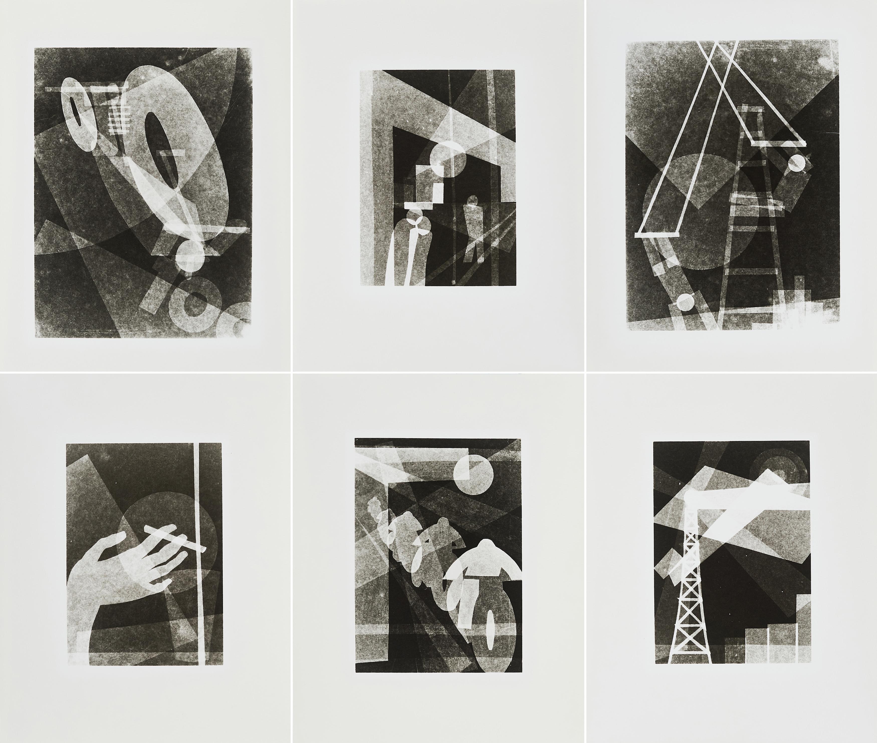 Oskar Nerlinger - Serie von 6 Fotogrammen.