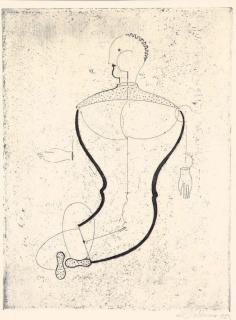 Oskar Schlemmer - Abstrakte Figur, nach links (Figur S), from Meistermappe des Staatlichen Bauhauses (Grohmann R 1; Weber 6.7)