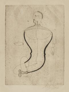 Oskar Schlemmer - Abstrakte Figur, Nach Links (Figur \'S\') (Grohmann Gr 1)