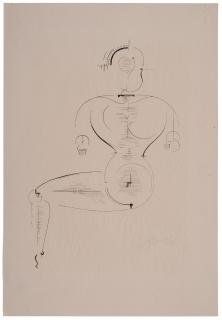 Oskar Schlemmer - Figure from the Side: Figure H2 Seated (Figur von der Seite: Figur H2 Sitzende) from, New European Graphics, 1st Portfolio