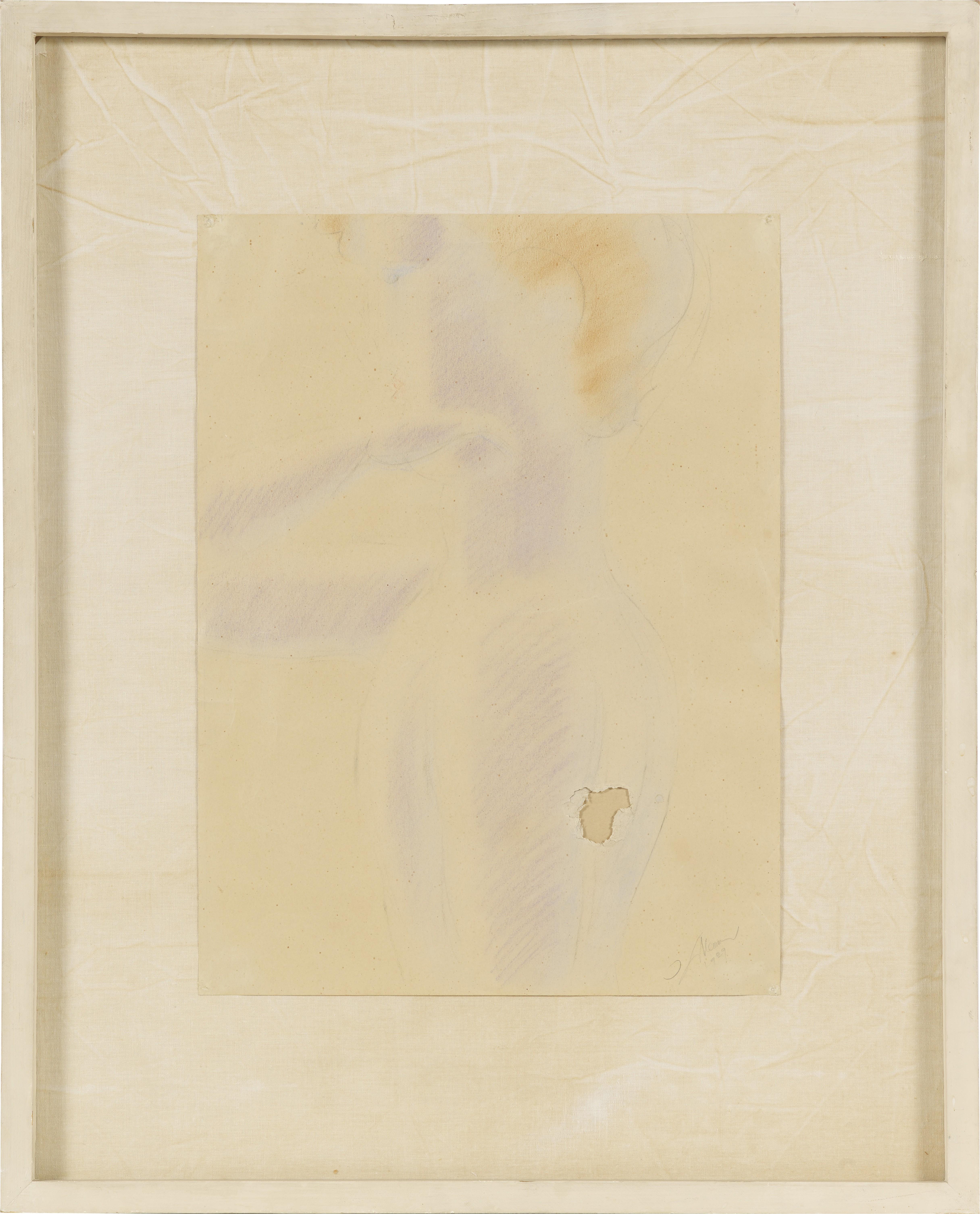 Oskar Schlemmer - Halbfigur eines Jünglings mit Handgeste (Half Figure of a Young Boy with Hand Gesture)