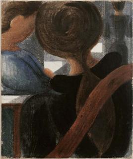 Oskar Schlemmer - Kleine Sitzende in Schwarz