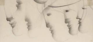 Oskar Schlemmer - Profile (Fünf Köpfe nach links)