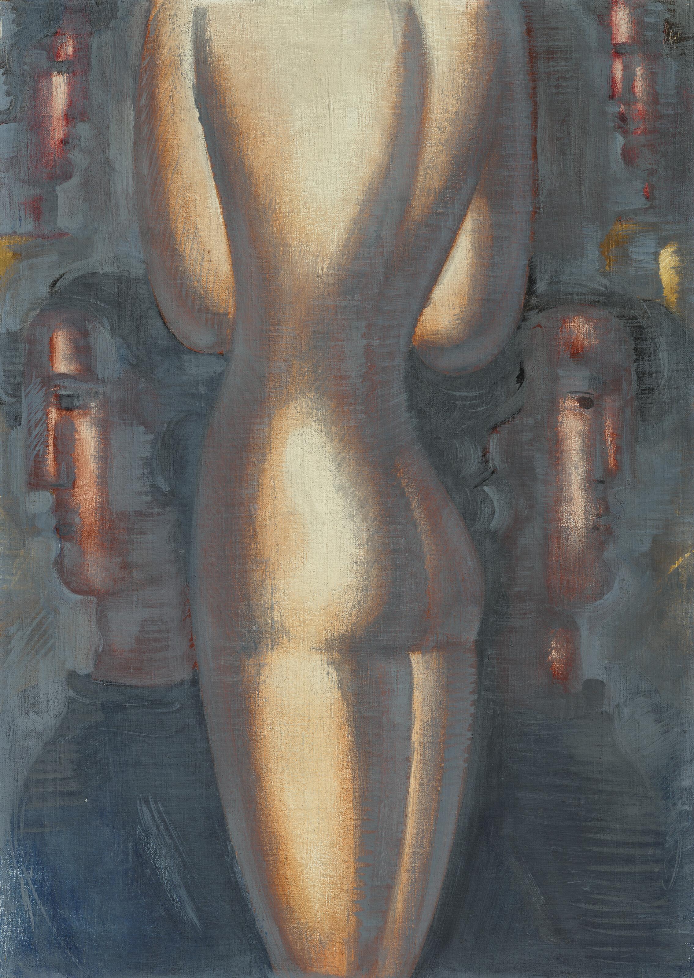 Oskar Schlemmer - Rückenakt und vier Köpfe