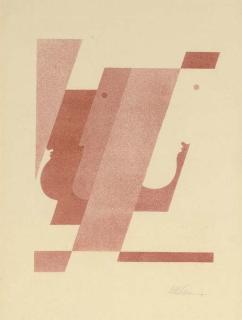 Oskar Schlemmer - Zwei Profile nach links, eines nach rechts, from Spiel mit Köpfen (G. L 16; W. 57.5)