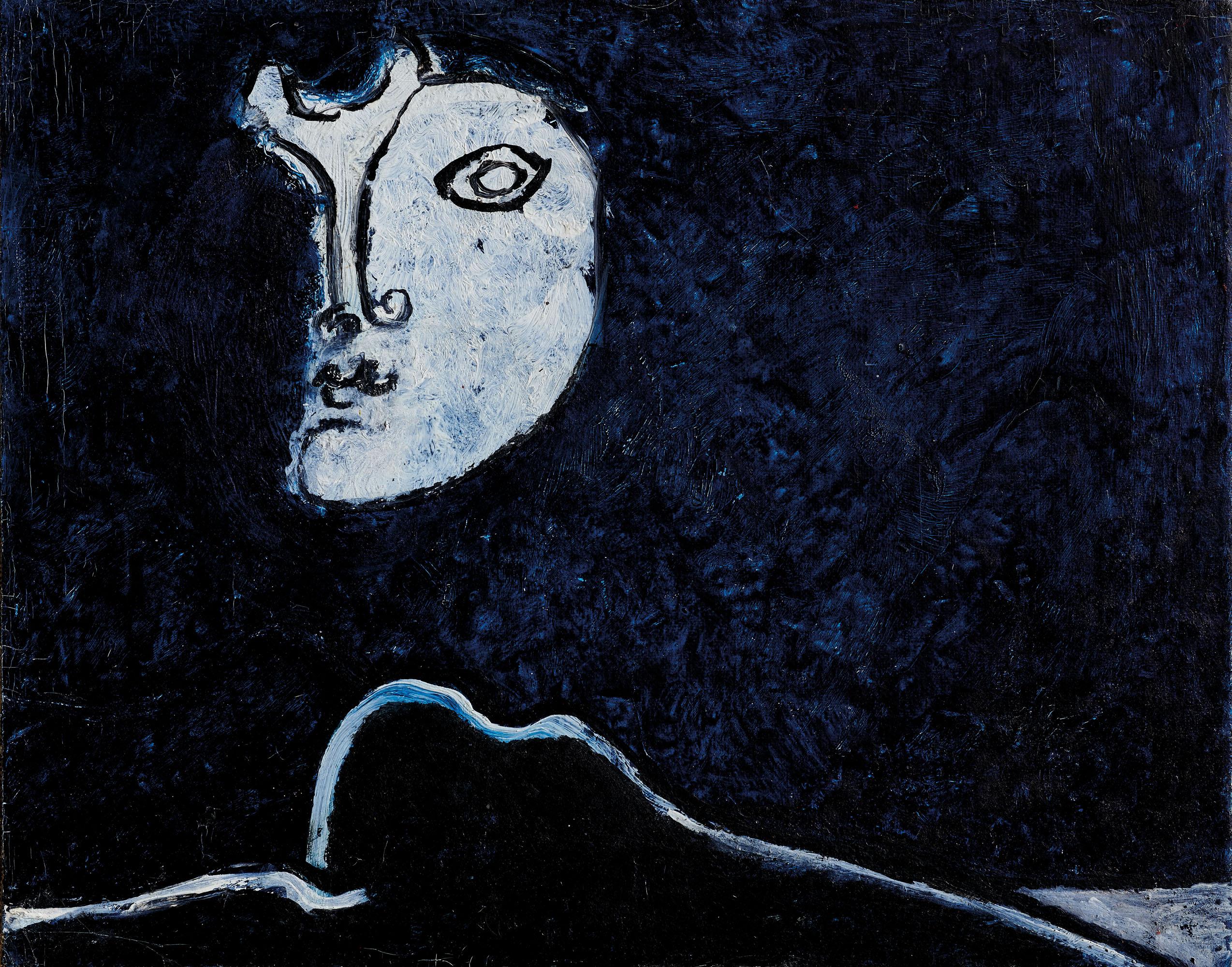 Osvaldo Licini - Amalassunta su fondo blu