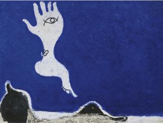 Osvaldo Licini - Amalassunta Su Fondo Bluoil On Cardboard Laid On Canvas, Executed In 1949