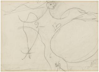 Osvaldo Licini - Angelo Ribellepencil On Paper (Recto And Verso). Executed In 1951