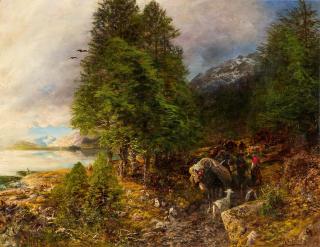 Oswald Achenbach - Am Silsersee in der Schweiz.