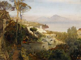 Oswald Achenbach - Blick von Sorrent auf Capri