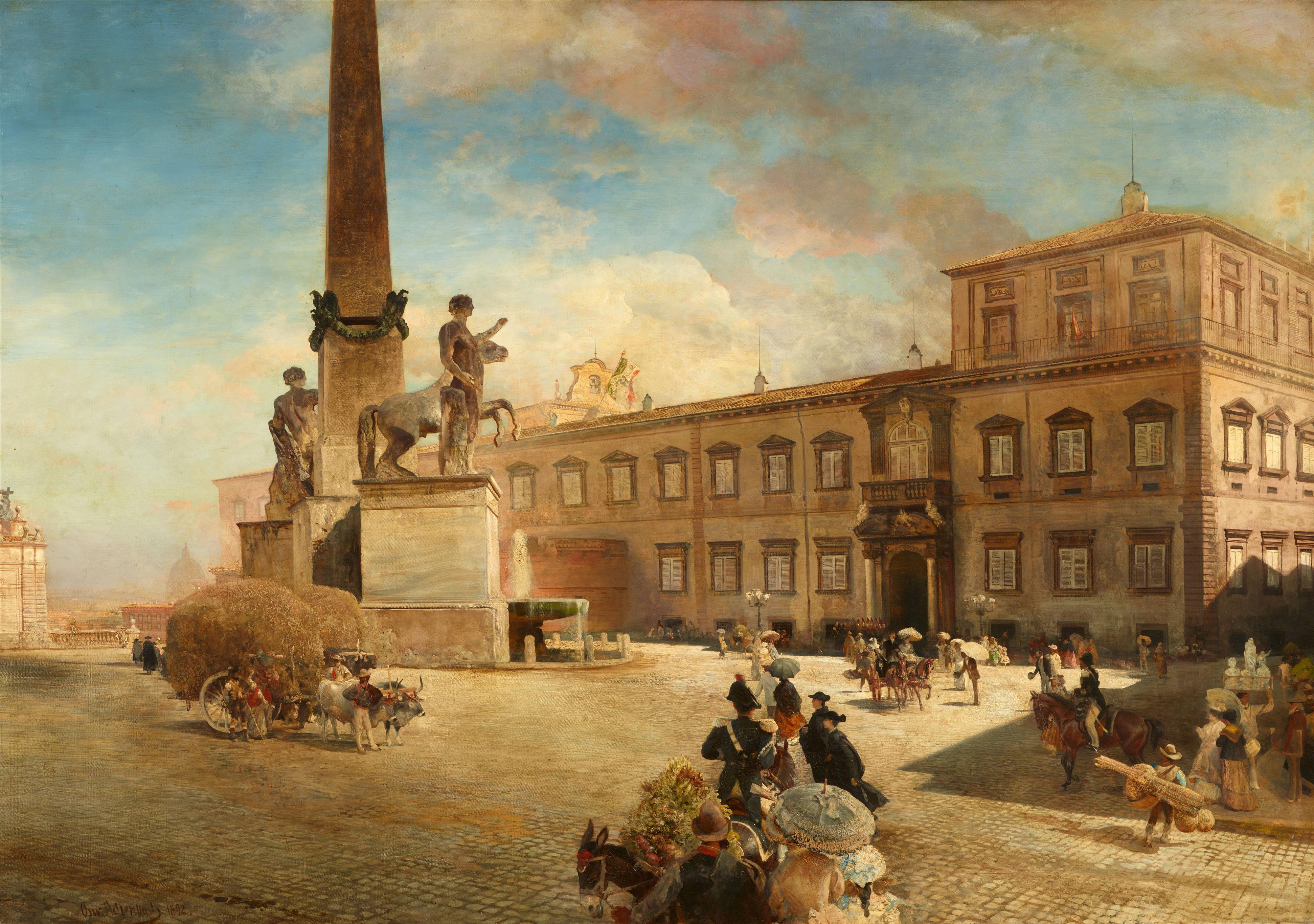 Oswald Achenbach - Der Quirinalspalast in Rom