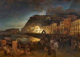 Oswald Achenbach - Fest der Santa Lucia in Neapel.