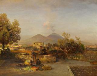 Oswald Achenbach - Marktfrauen in den Gärten oberhalb von Neapel.