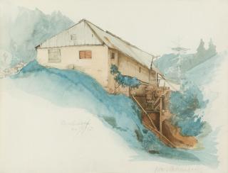 Oswald Achenbach - Mühle bei Oberaudorf.