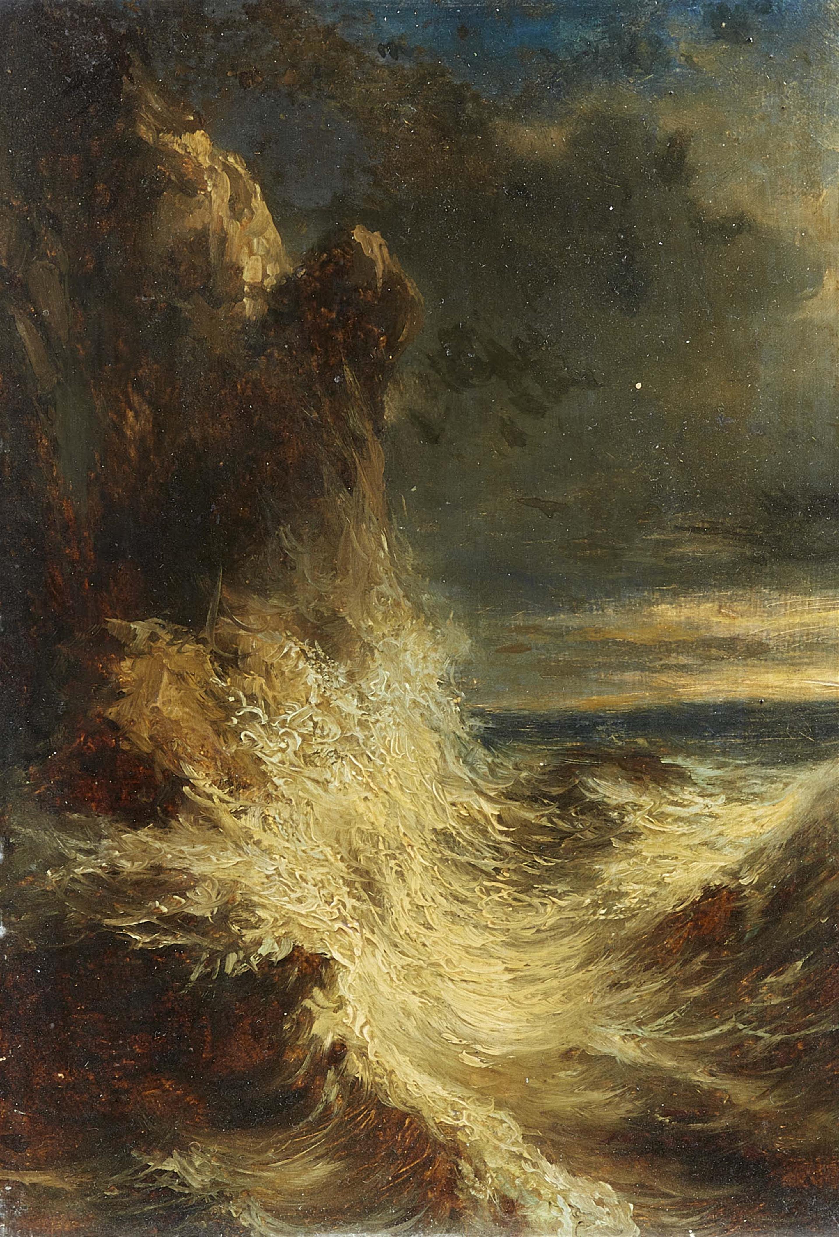 Oswald Achenbach - Seesturm an der Küste