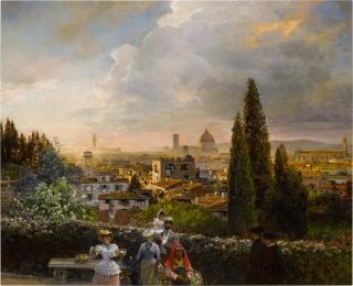 Oswald Achenbach - Terasse sur les hauteurs de Florence
