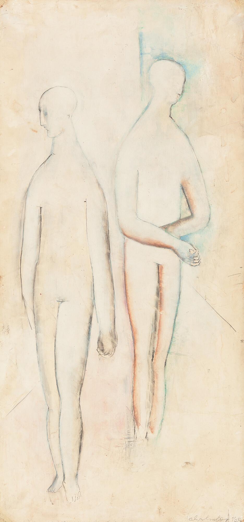 Oswald Oberhuber - Ohne Titel (Zwei Stehende)