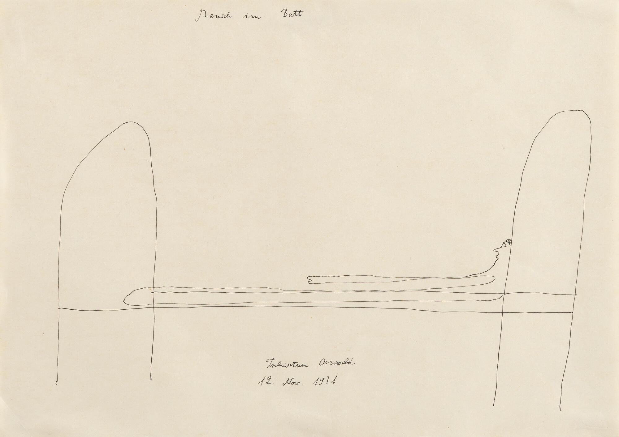 Oswald Tschirtner - „Mensch im Bett“.