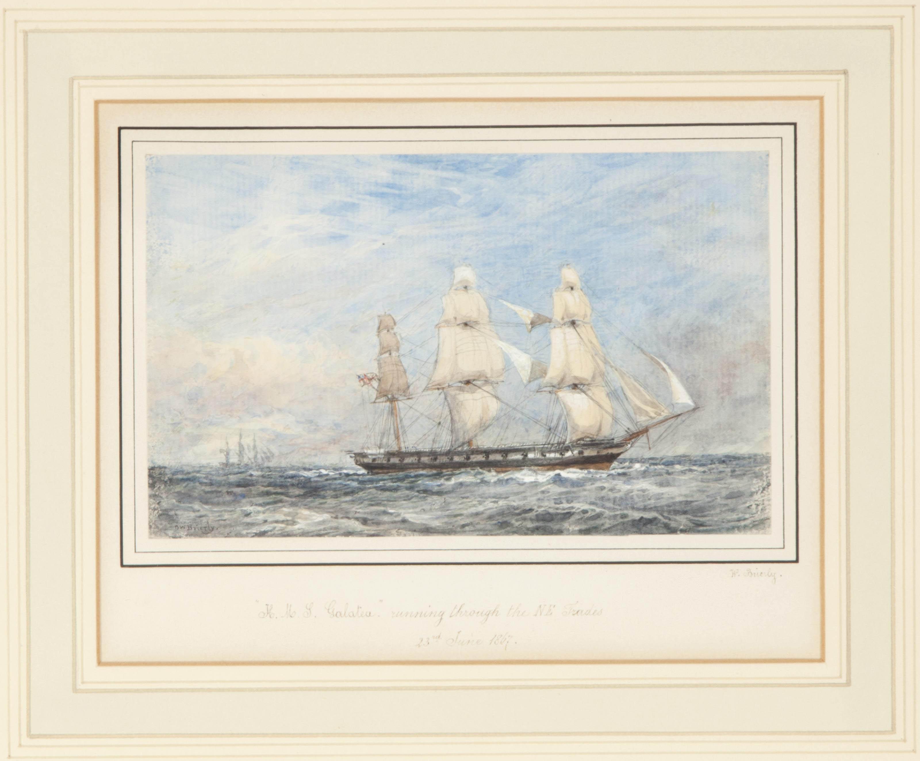 Oswald Walters Brierly - H.M.S Galatea running through the NE Trades; and a companion work