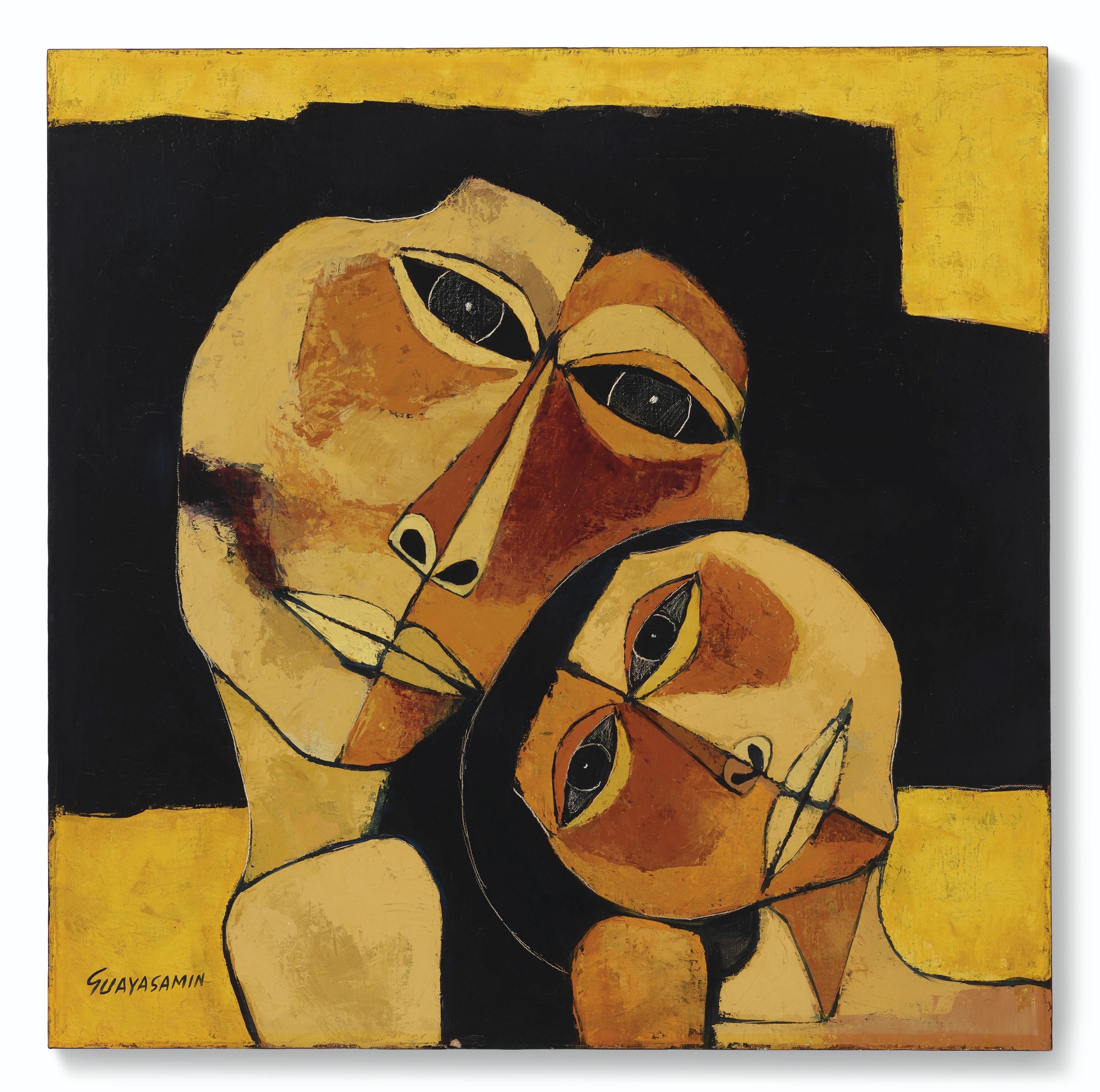 Oswaldo Guayasamín - Madre Y Niño, Fondo Amarillo