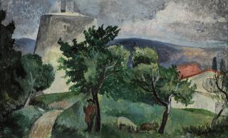 Othon Coubine - Paysage à la tour