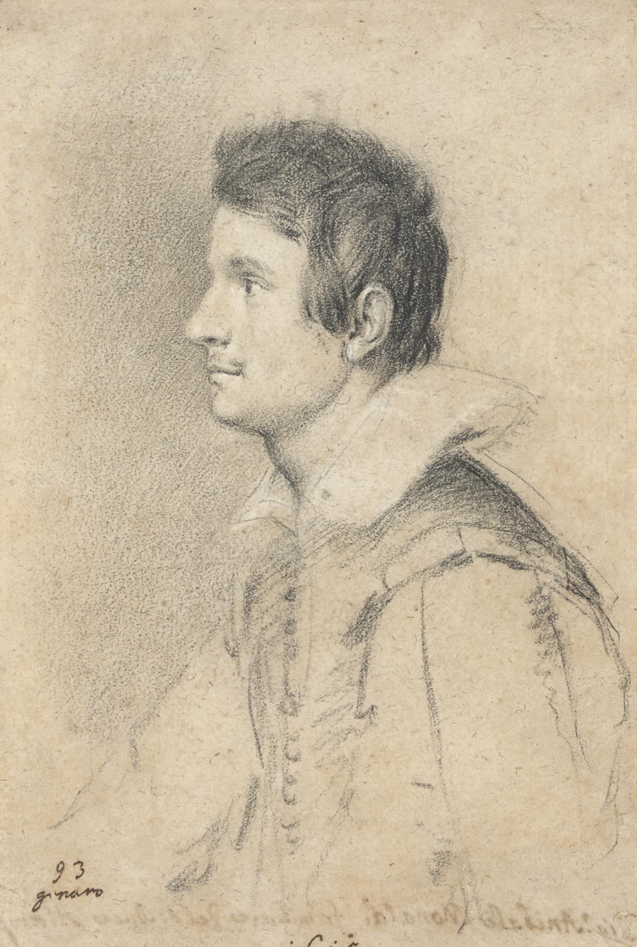 Ottavio Maria Leoni - Portrait De Jeune Homme En Buste, Probablement Annibale Monaldi