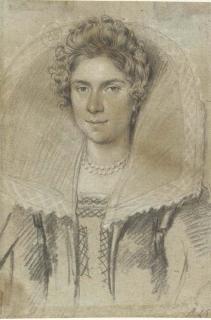Ottavio Maria Leoni - Portrait of a young lady wearing a high collar, bust-length