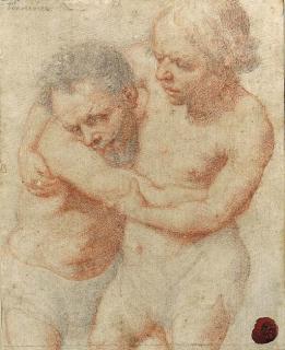 Ottavio Vannini - Two dwarfs wrestling