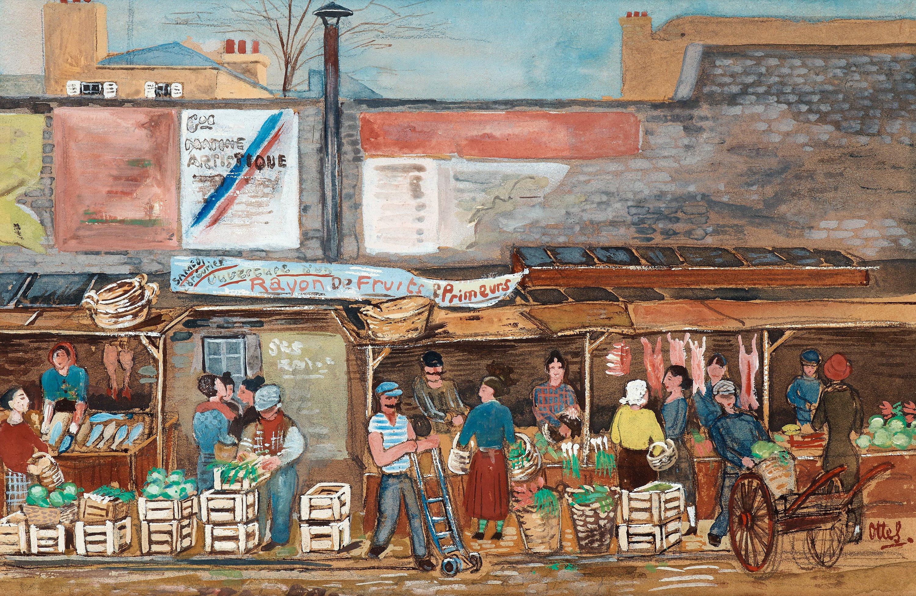 Otte Sköld - Market in Paris.