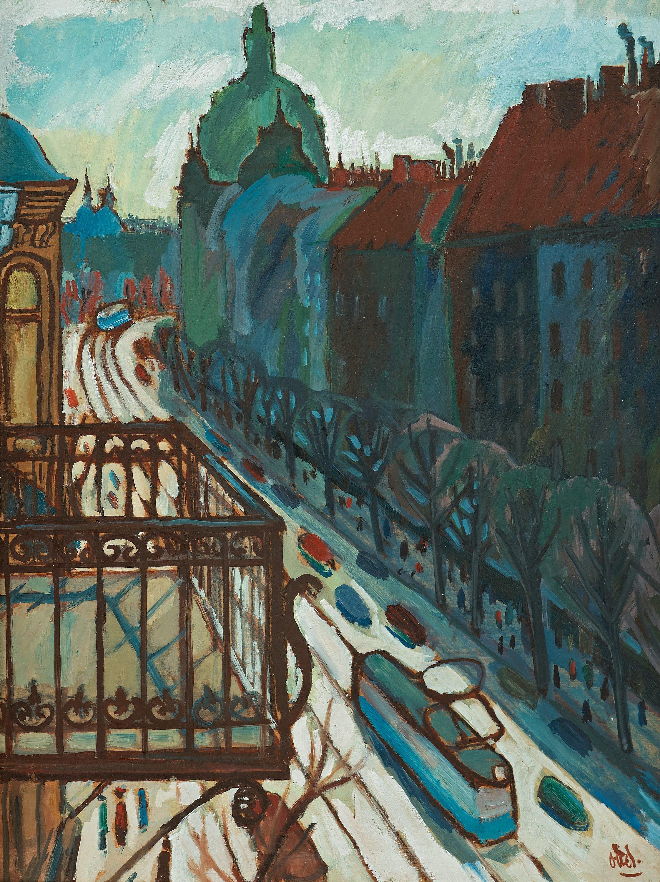 Otte Sköld - View over the city/View from the artist\'s studio, Karlbergsvägen